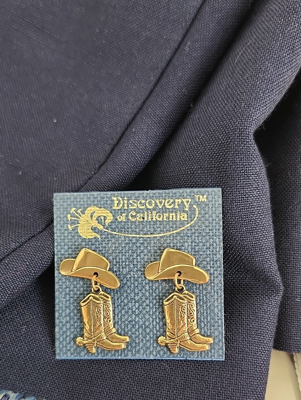 Gold Cowboy Boot & Hat Earrings